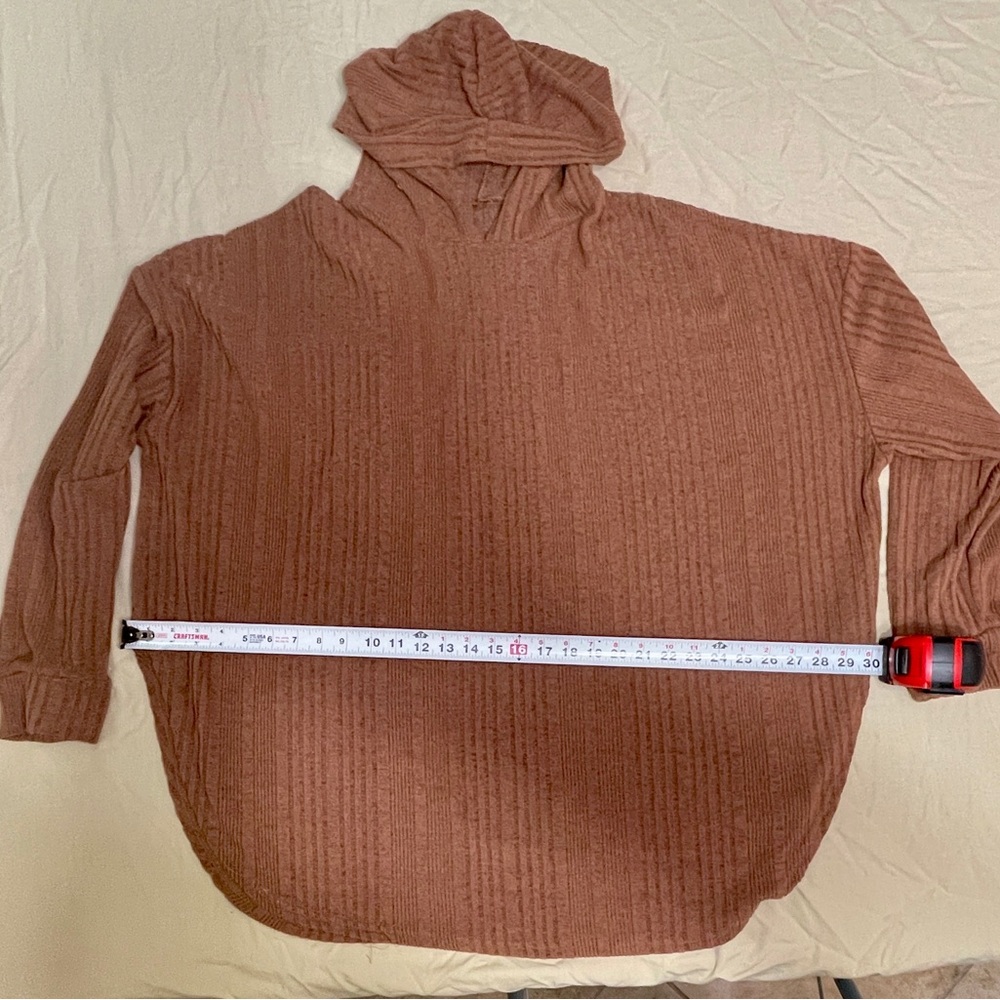 Brown Pullover Hoodie Knit Long Sleeve and Bottoms 6XL Women's Plus
